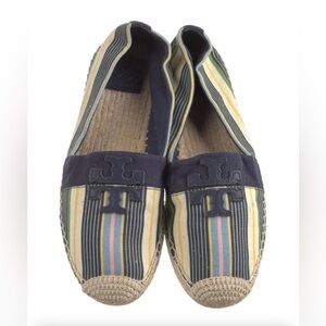 Tory Burch Casual Printed Whipstitch Trim Espadrilles Size 10 Classic Flats